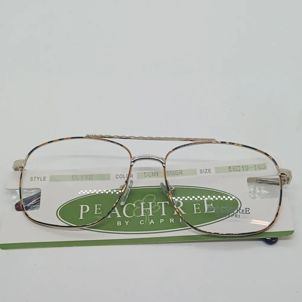 NWT MEN'S PEACHTREE EYEGLASS FRAMES OLIVE DEMI AMBER